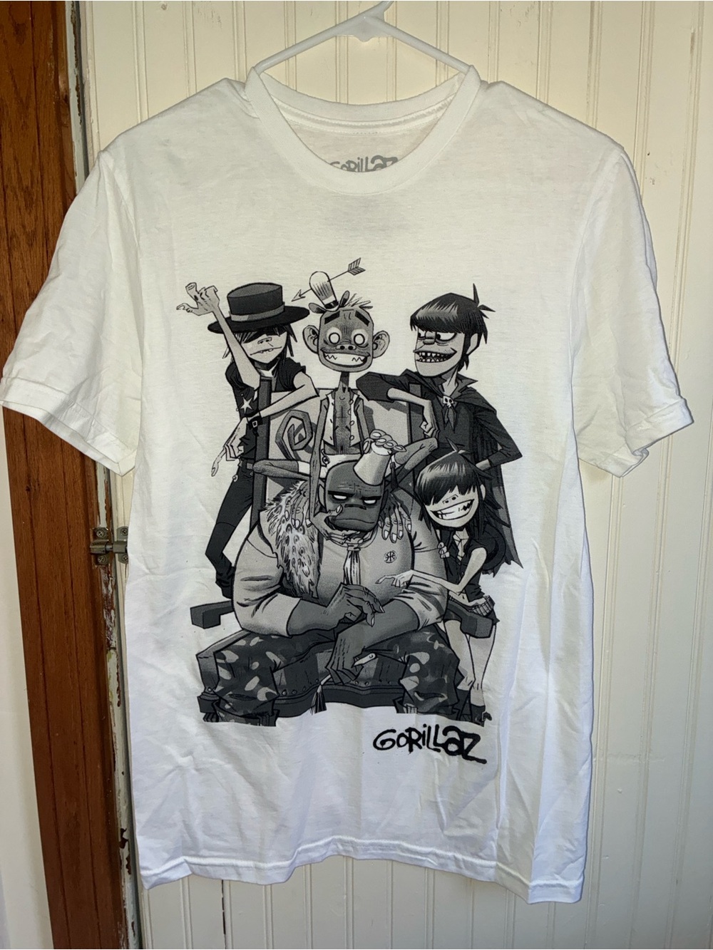 White Graphic Tee - Gorillaz Band Logo Shirt